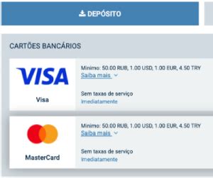 1xbet aceita cartão visa